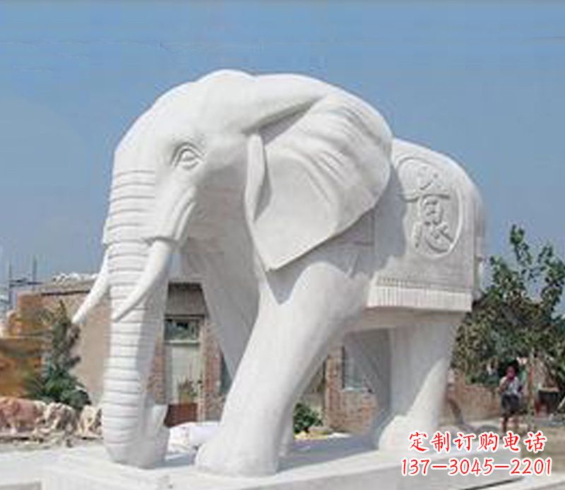 淄博汉白玉如意大象