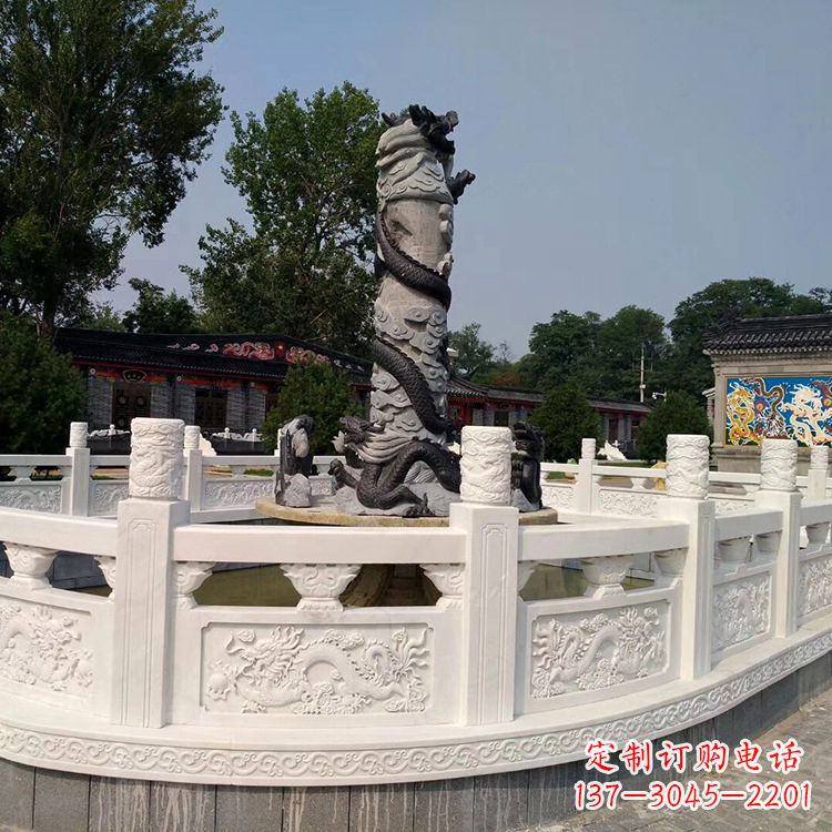 淄博汉白玉石雕栏板护栏