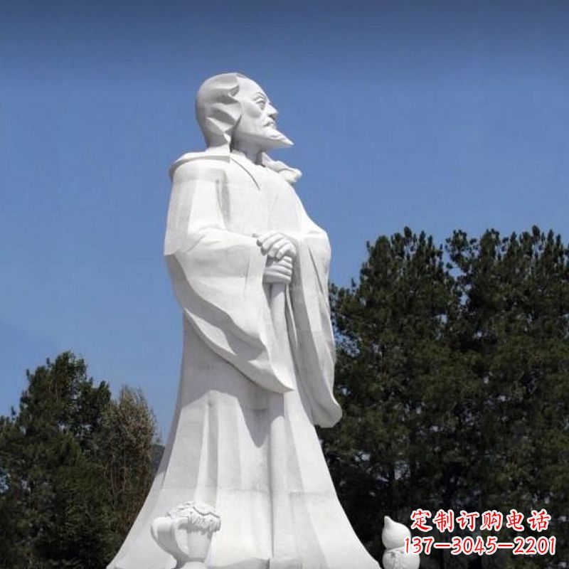 淄博汉白玉陶渊明石雕，中国历史文化人物古代著名田园诗人