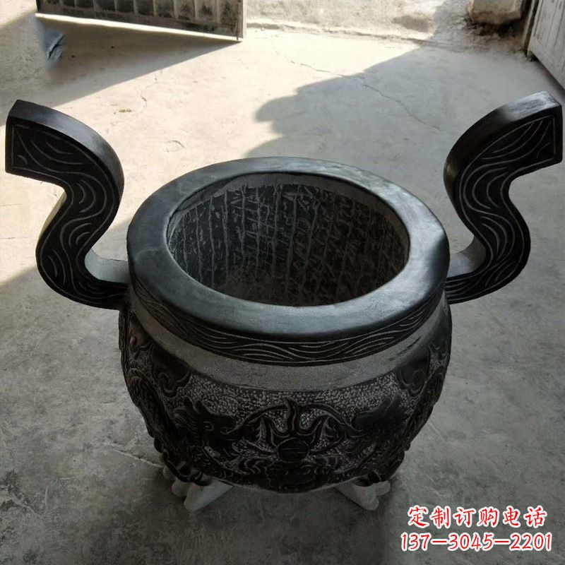 淄博中领雕塑:非凡的黑色石头香炉雕塑