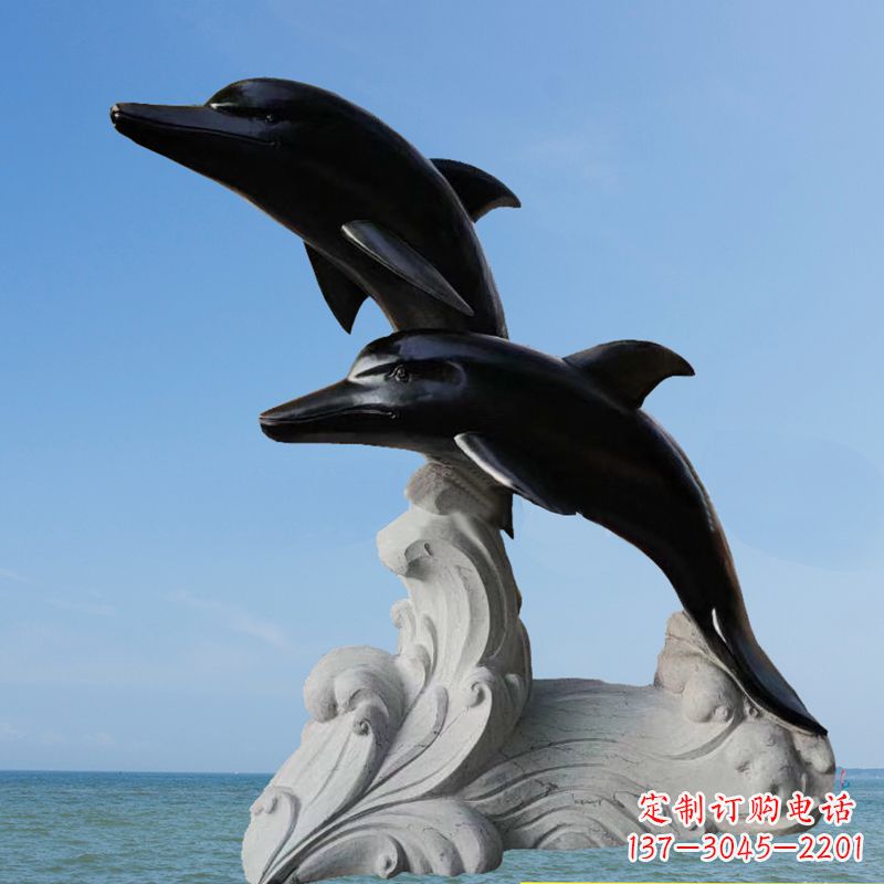 淄博黑曜石海豚石雕,让您的家园更加精美