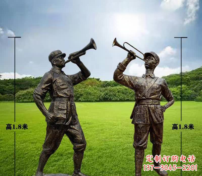 淄博红色文化主题红军铜雕112