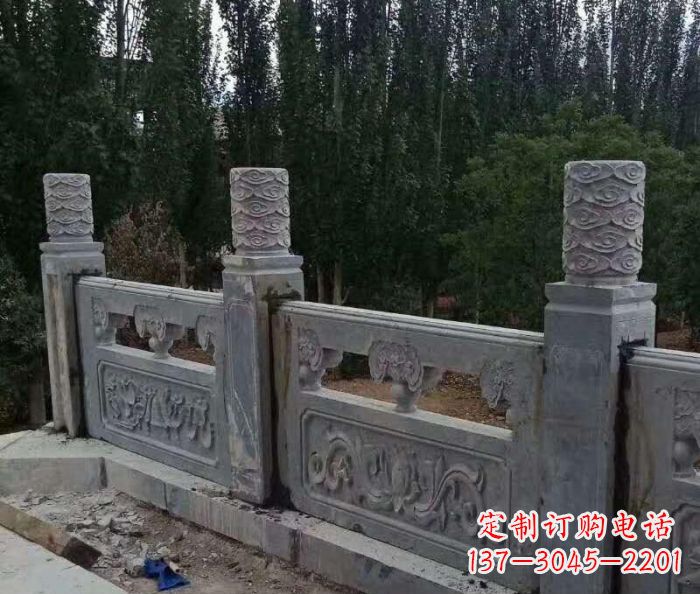 淄博定制石质护城河栏板雕塑