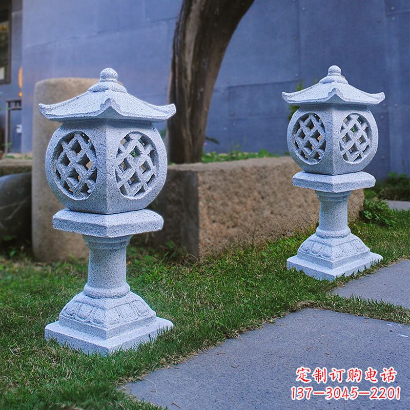 淄博花岗岩石灯笼雕塑——点缀家园,照亮晚宴