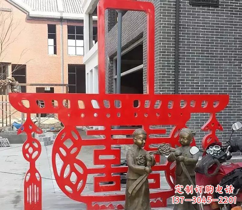 淄博花篮剪纸雕塑不锈钢