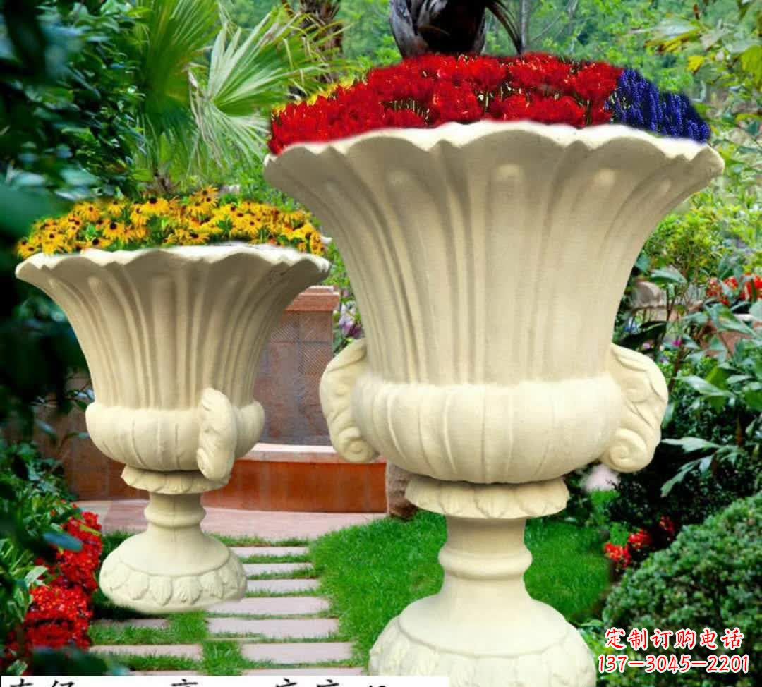 淄博以花园景观为灵感的花盆石雕