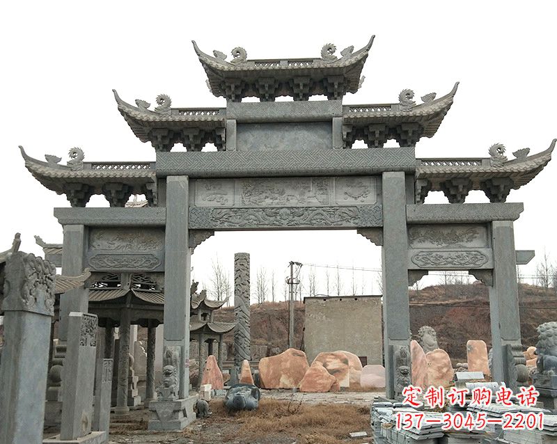 淄博黄冈石雕牌坊