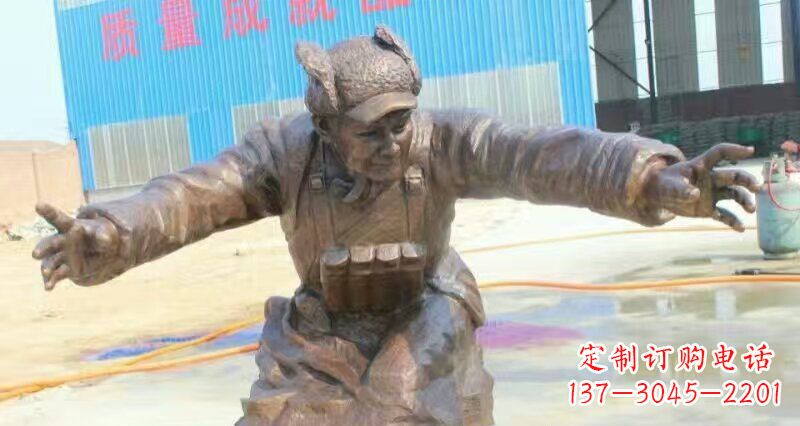 淄博黄继光校园英雄人物铜雕