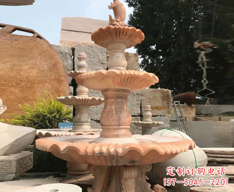 淄博黄锈石喷泉雕塑