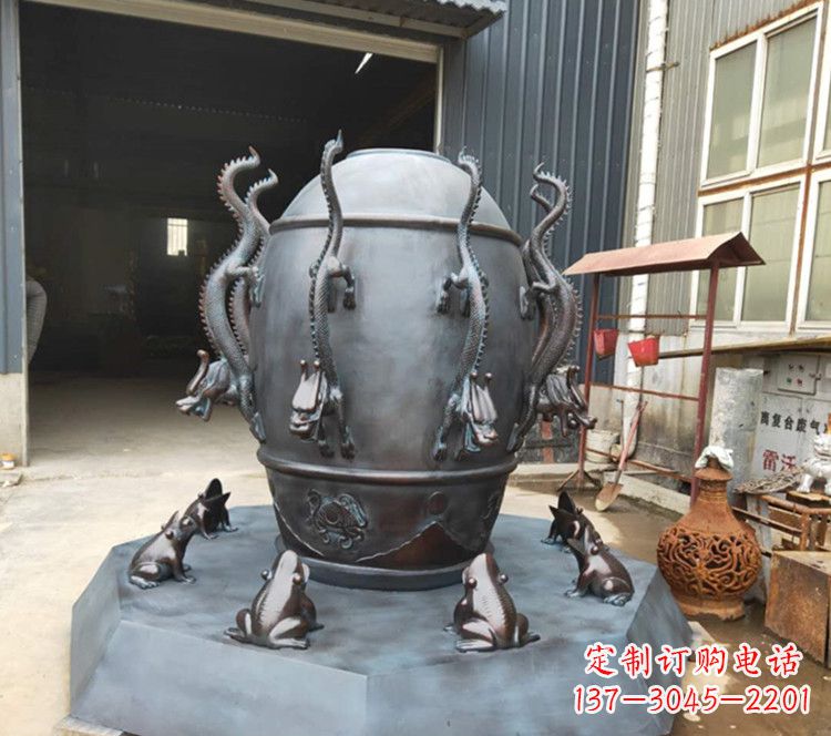 淄博浑天仪玻璃钢仿铜雕塑,活跃校园景观