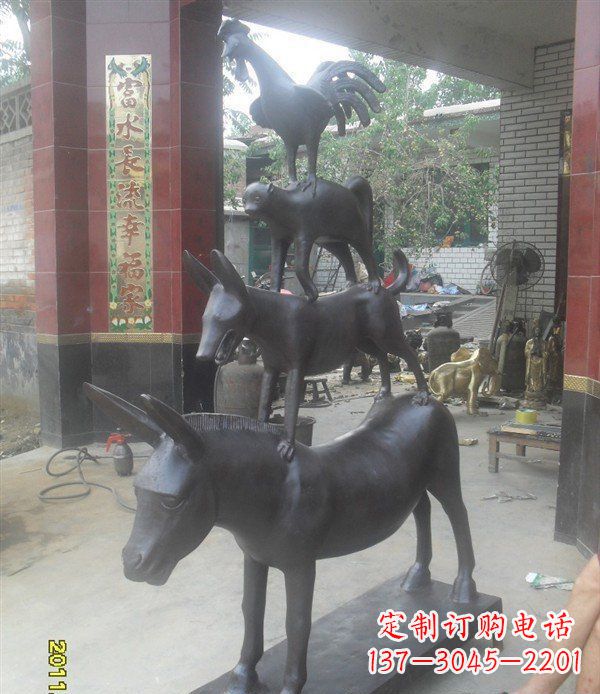 淄博鸡猴狗马景观动物铜雕