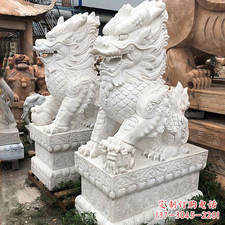 淄博吉祥纳福麒麟石雕