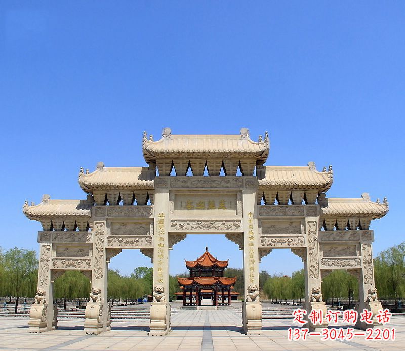 淄博中领雕塑:专业定制大型建筑牌坊雕塑