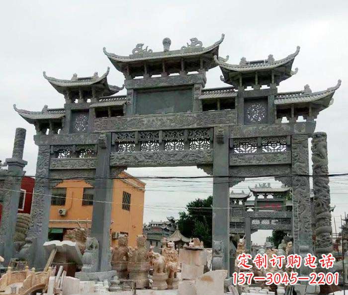 淄博石雕牌坊,精致雕塑让你完美点缀