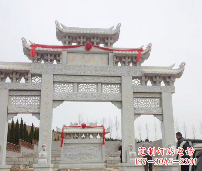 淄博中领雕塑专业定制牌坊石雕