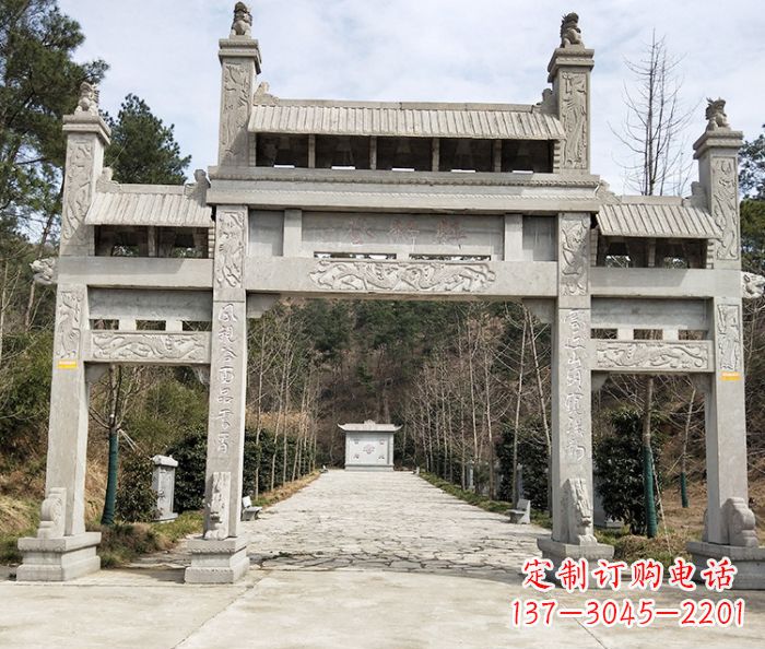 淄博中领雕塑定制牌坊石雕