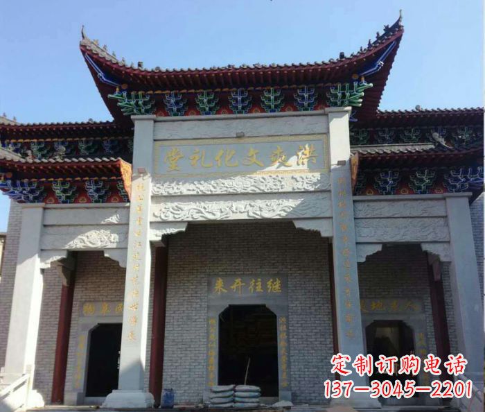 淄博景区三门石雕牌楼,精美绝伦的艺术之作