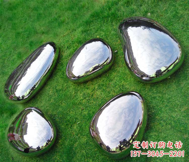 淄博简约而优雅的镜面不锈钢水滴雕塑