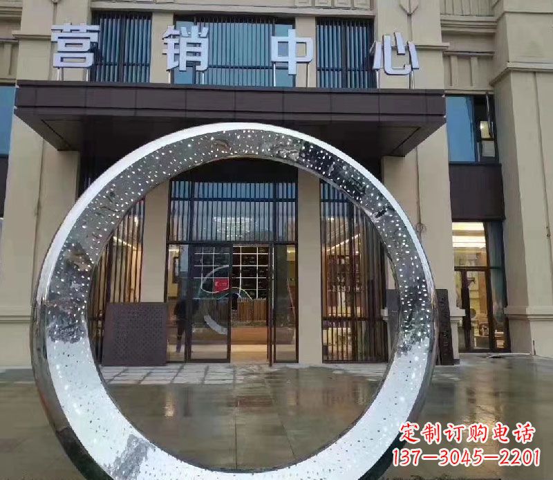 淄博镜面圆环不锈钢雕塑