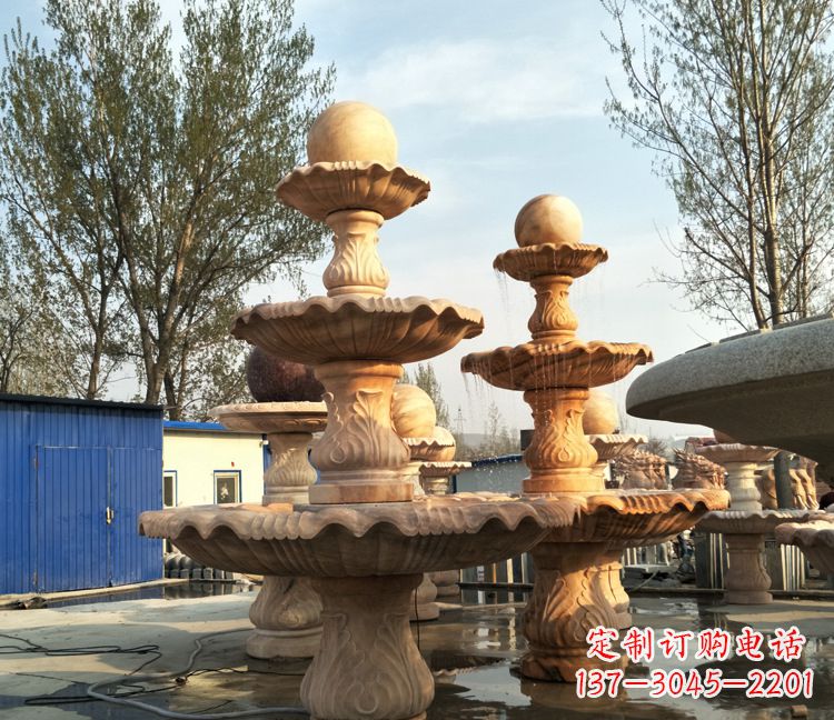 淄博九龙戏珠石雕喷泉