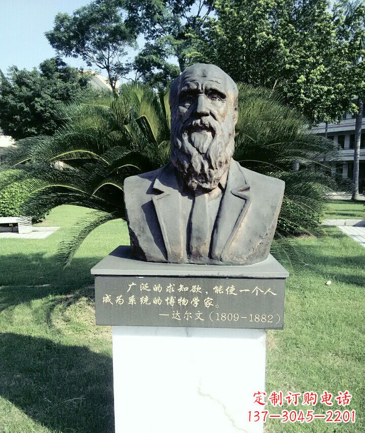 淄博科学家达尔文胸像铜雕