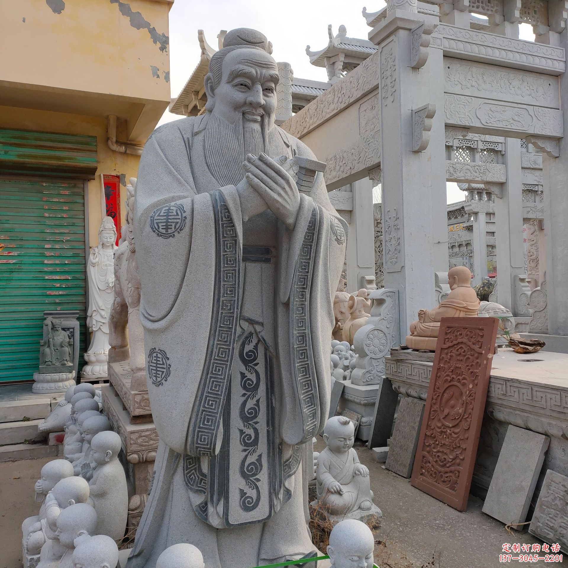 淄博古韵传神,赞美伟大的孔子雕塑
