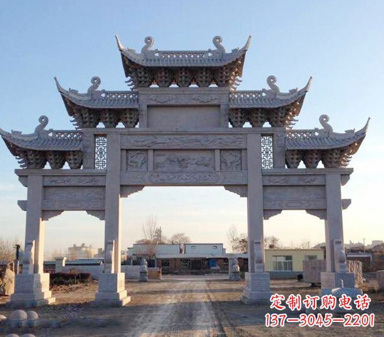 淄博传承创新，老石牌坊雕塑定制