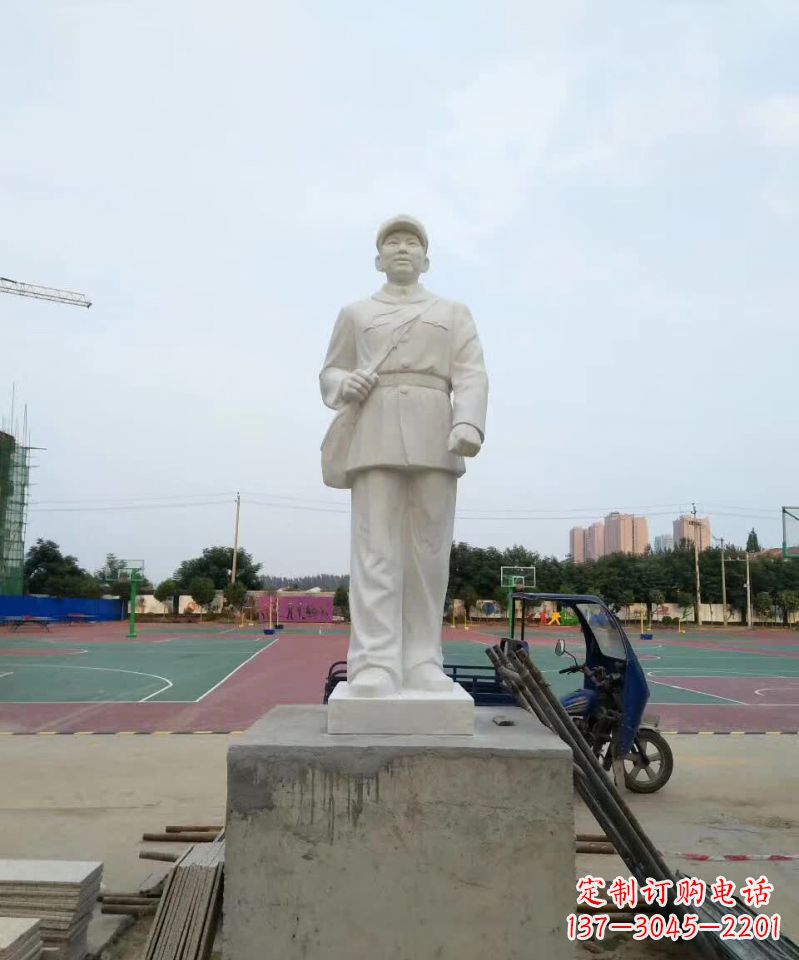 淄博精美雷锋石雕,纪念伟大的民族英雄