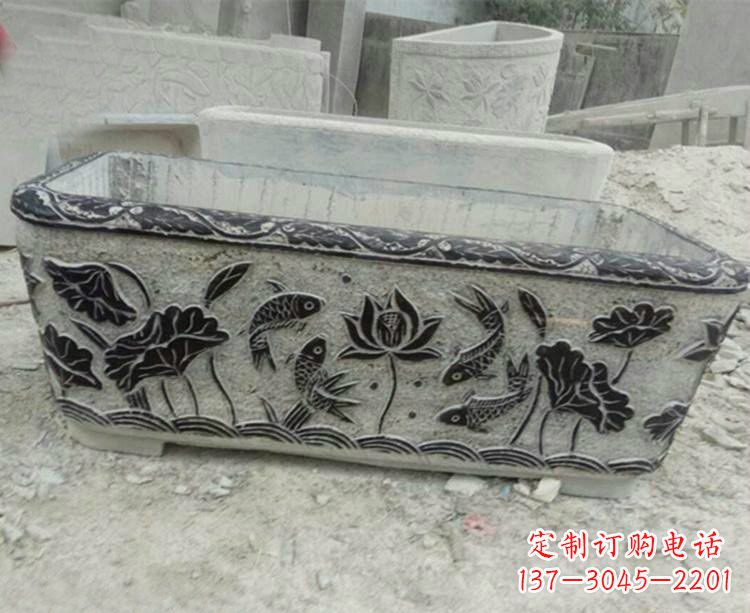 淄博连年有余浮雕仿古水缸