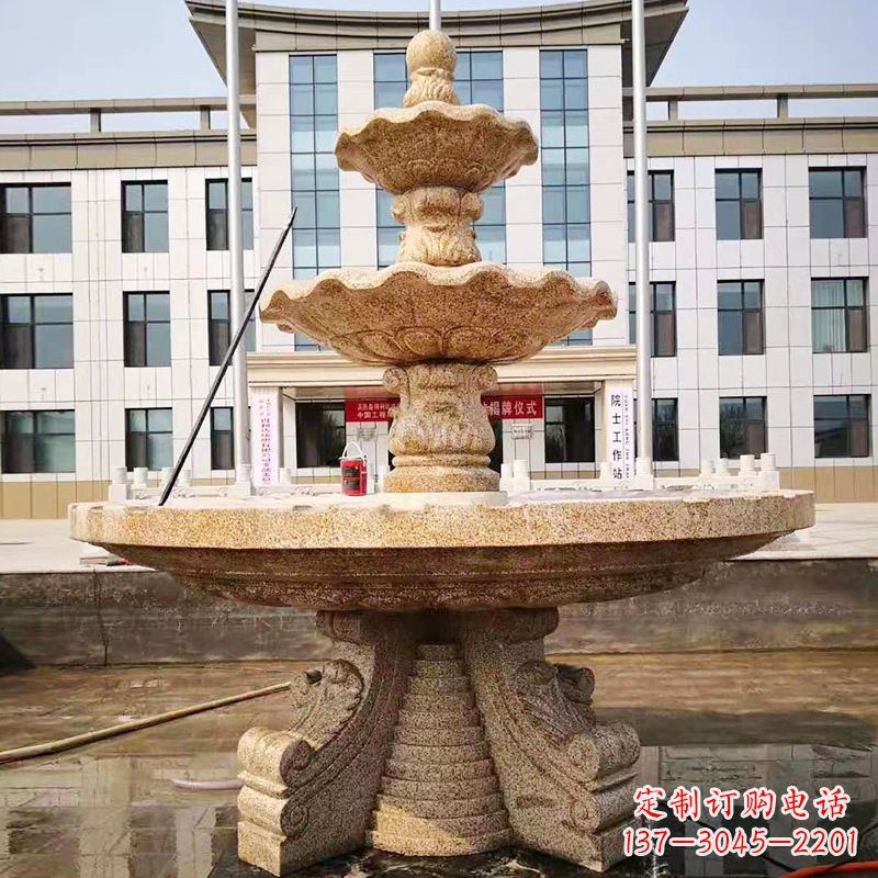 淄博中领雕塑的精美莲花石雕