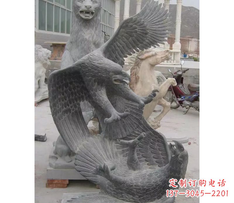 淄博中领雕塑推出的石雕老鹰是一款充满生机与力…