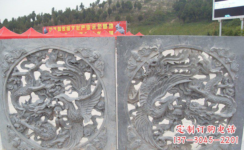 淄博龙凤呈祥公园景观石雕--精美绝伦的龙凤陪伴