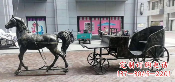 淄博高质量马车景观铜雕