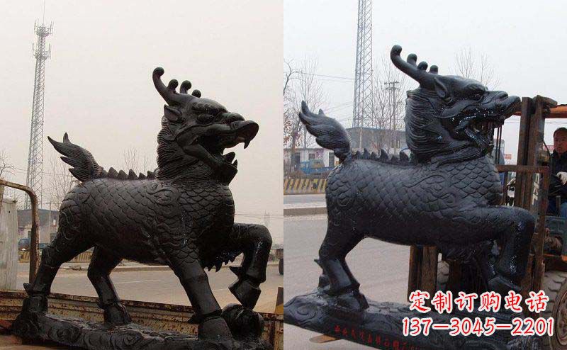 淄博艺术精灵---麒麟神兽铜雕