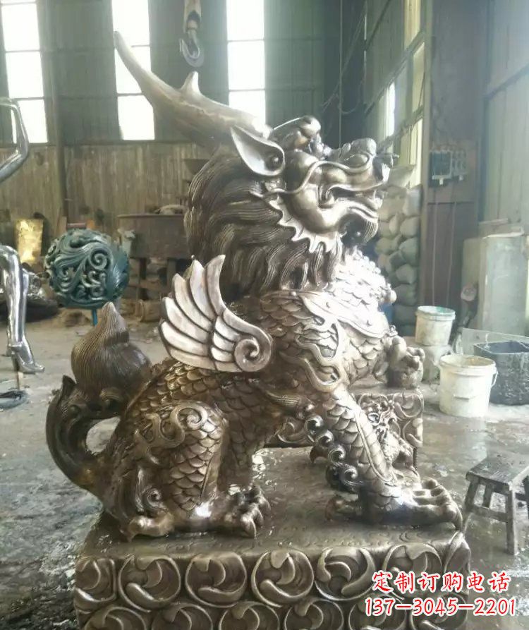 淄博精美的麒麟雕塑--专属于你的艺术装饰
