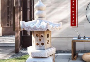 淄博中领雕塑-经典经典汉白玉灯笼园林雕塑