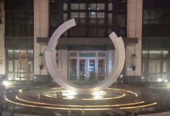 淄博不锈钢半圆环雕塑，装饰空间增添品位