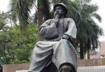 淄博精美静谧——林则徐坐姿铜雕塑