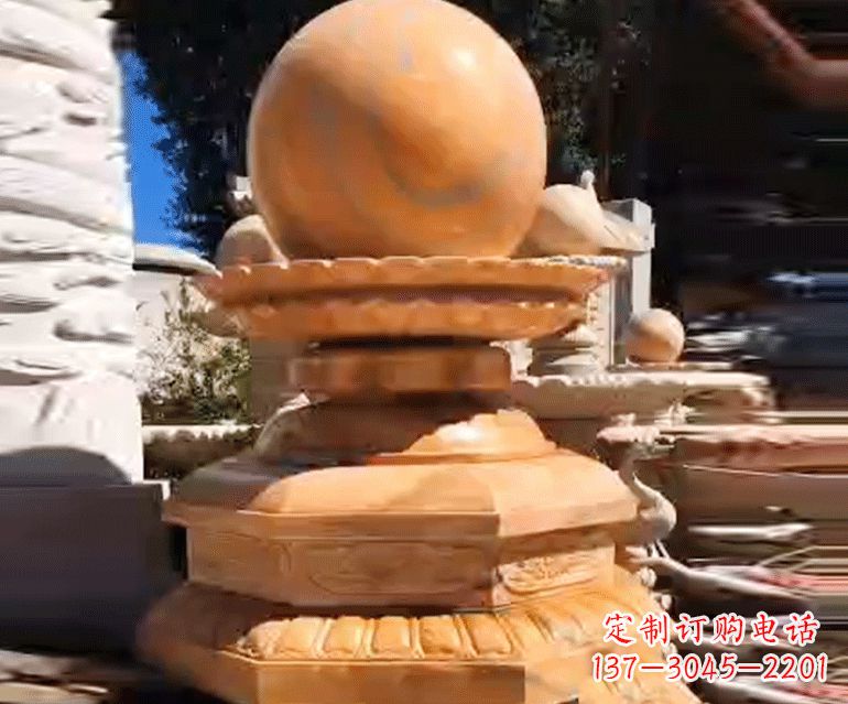 淄博喷泉里的石材雕塑