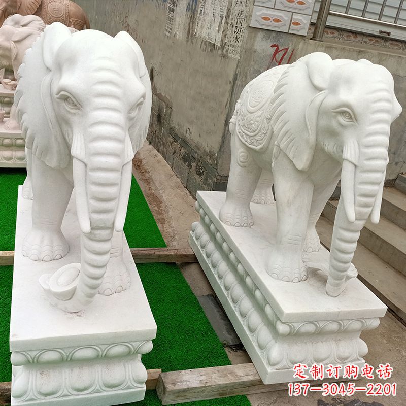 淄博中领雕塑推出的天然石头大象雕塑,雕塑形象…