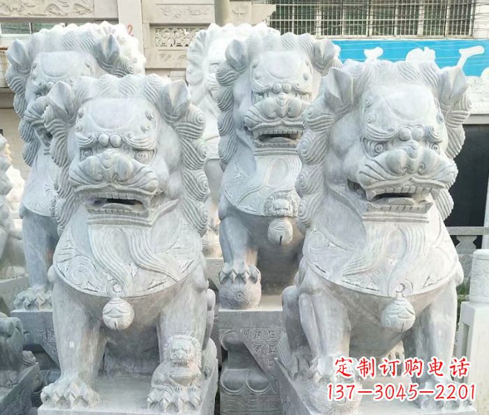 淄博企业景观装饰大理石狮子雕塑
