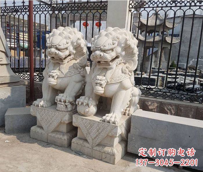 淄博中领雕塑:精美大理石狮子雕塑
