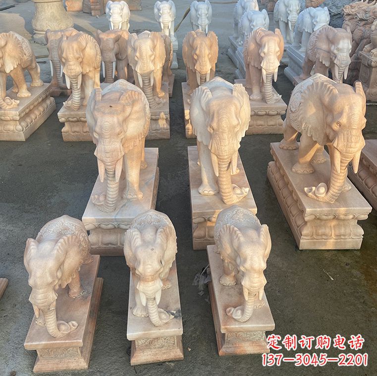 淄博翘鼻大象石雕,传承经典浓烈之美