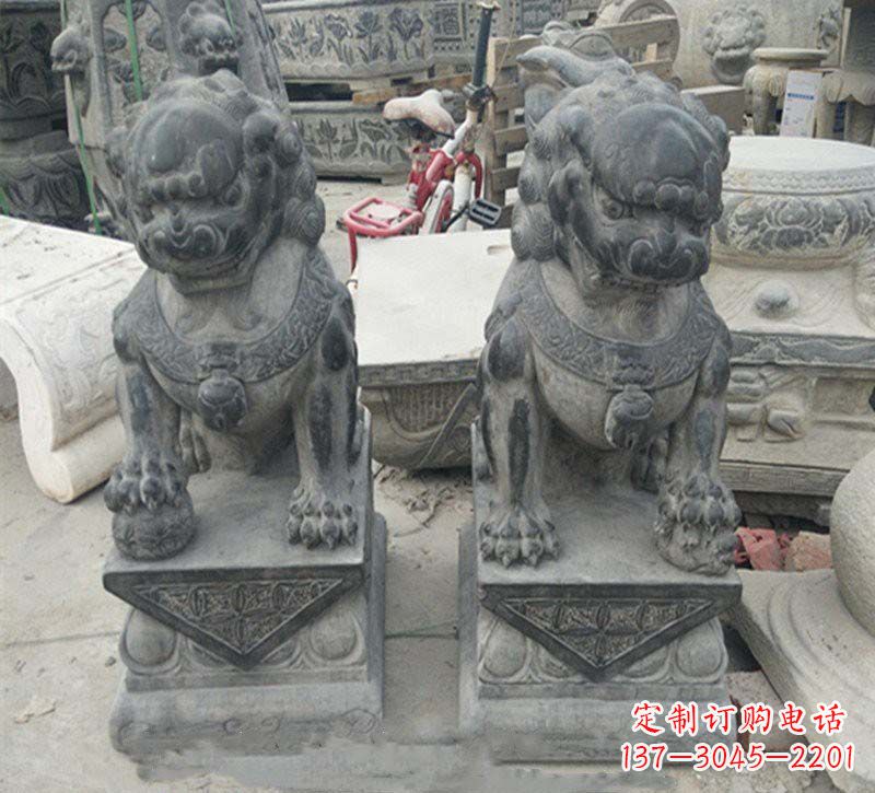淄博传承传统，精致青石狮子雕塑