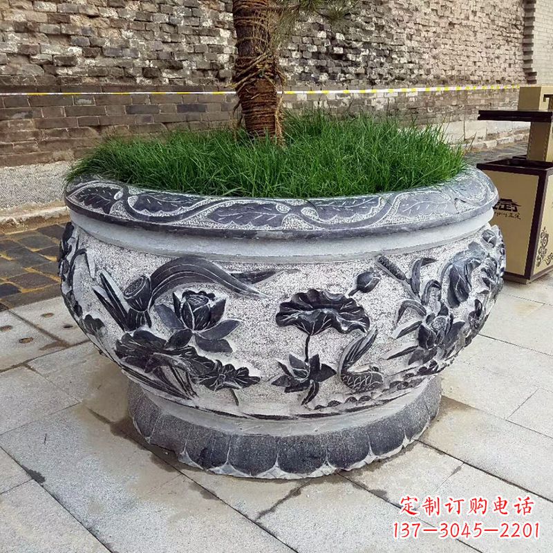 淄博青石仿古鱼缸花盆