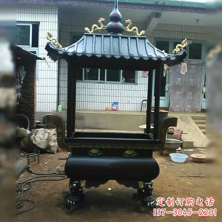 淄博中领雕塑精美全铜香炉古典雕塑