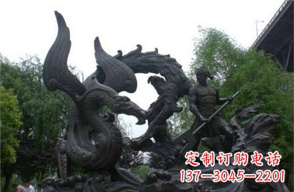 淄博赛龙舟铜雕,青史留驰名!