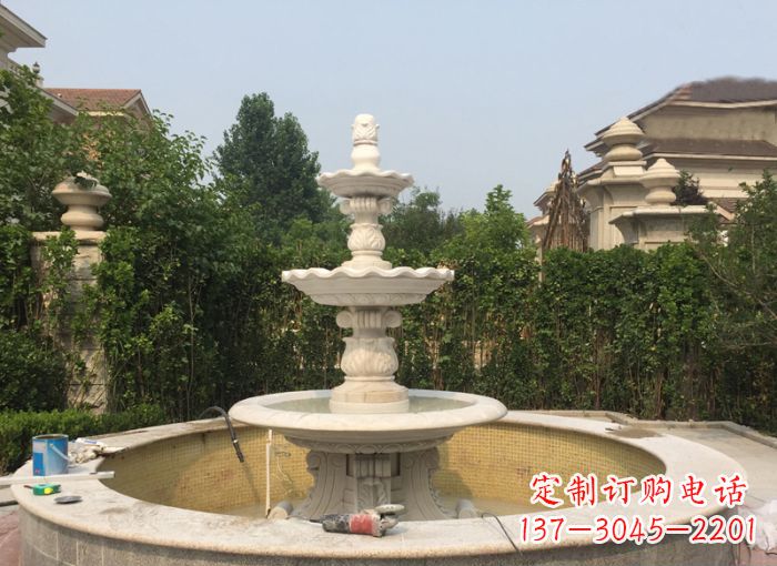 淄博三层喷泉公园石雕 (2)