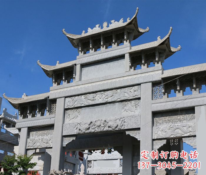 淄博定制牌坊石雕,纪念无价的美好记忆