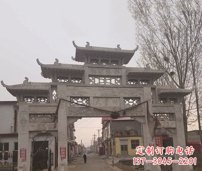 淄博精美牌坊石雕,定制精美属于您的雕塑